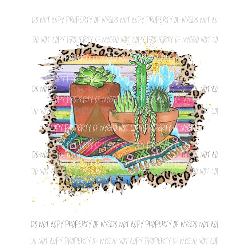 Serape Cactus leopard frame Sublimation transfers Heat Transfer