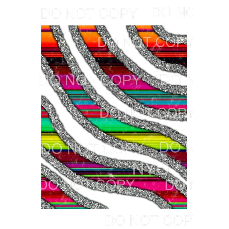 Serape Silver White Sheet Sublimation transfers - Heat