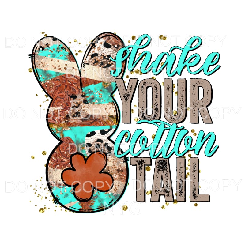 Shake Your Cotton Tail Leopard Leather Turquoise Peeps Bunny