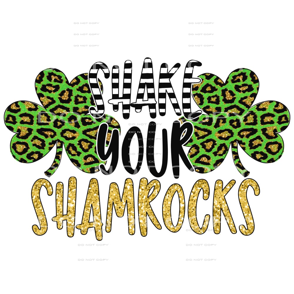 Shake Your Shamrocks Leopard Gold St Patricks Day #2577