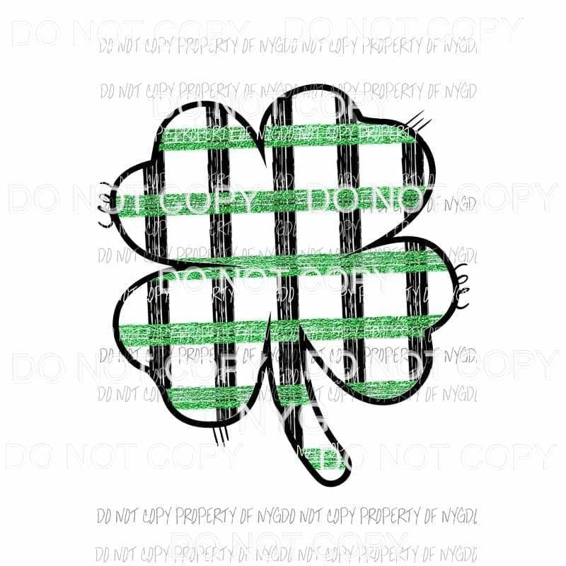 Shamrock #7 green plaid Sublimation transfers Heat Transfer