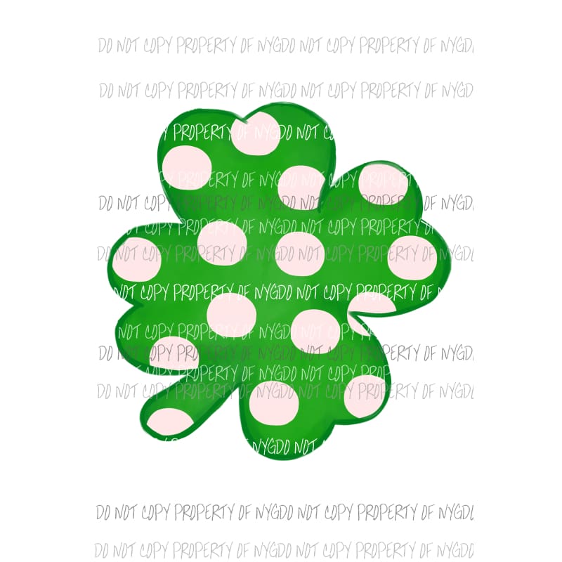 Shamrock green polka dot watercolor Sublimation transfers Heat Transfer
