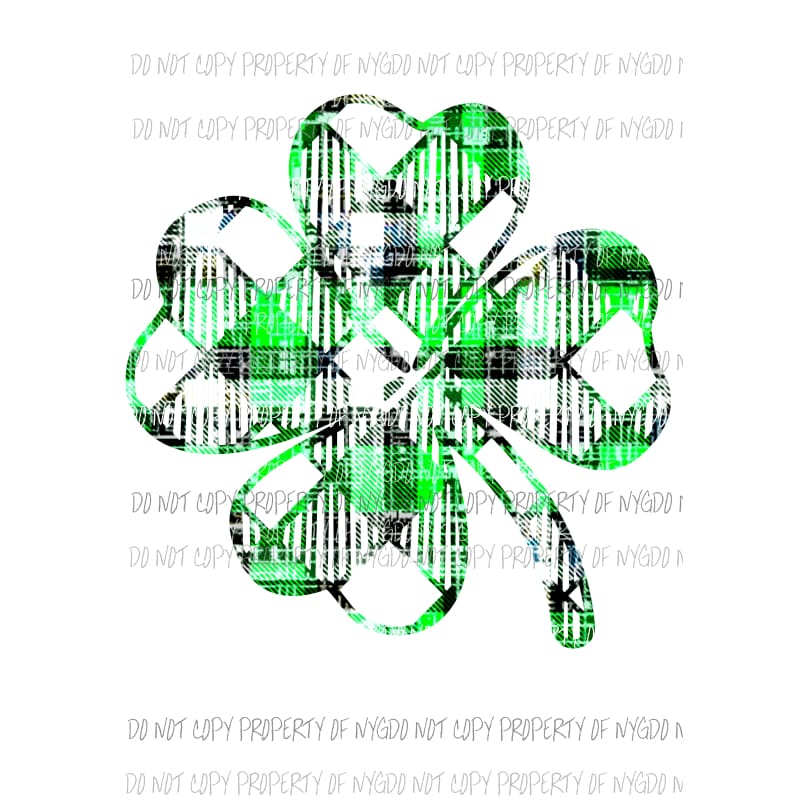 Shamrock Plaid #4 green st patricks day Sublimation transfers Heat Transfer