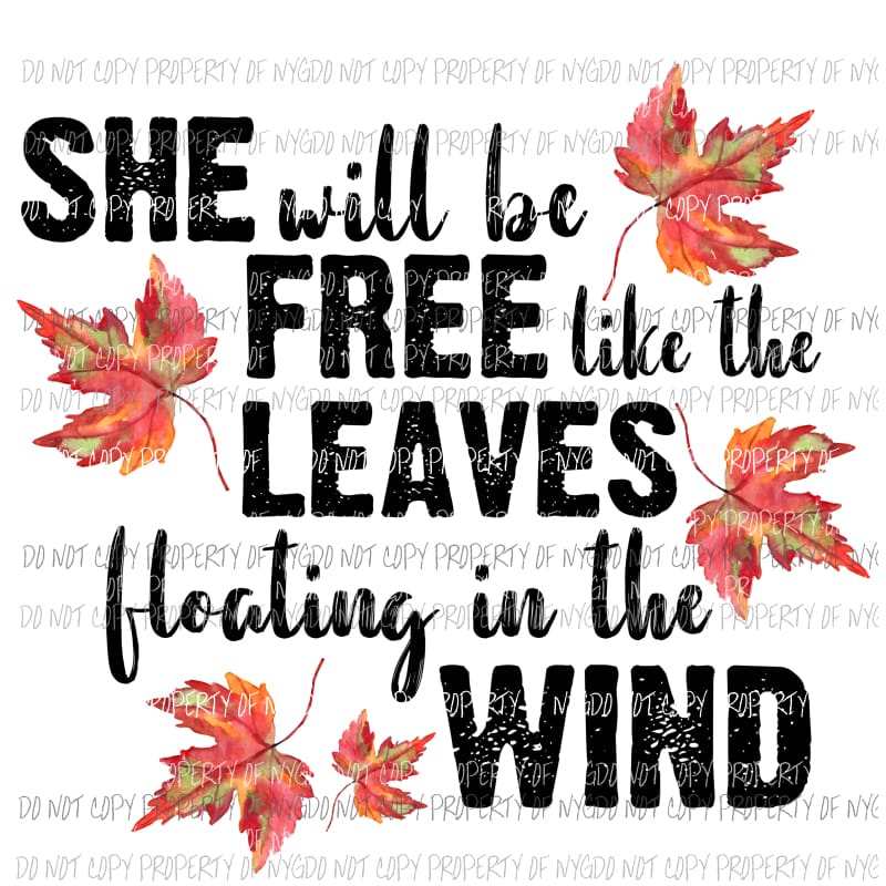 She Will Be Free Like the Leaves Falling in the Wind Sublimation transfers Heat Transfer