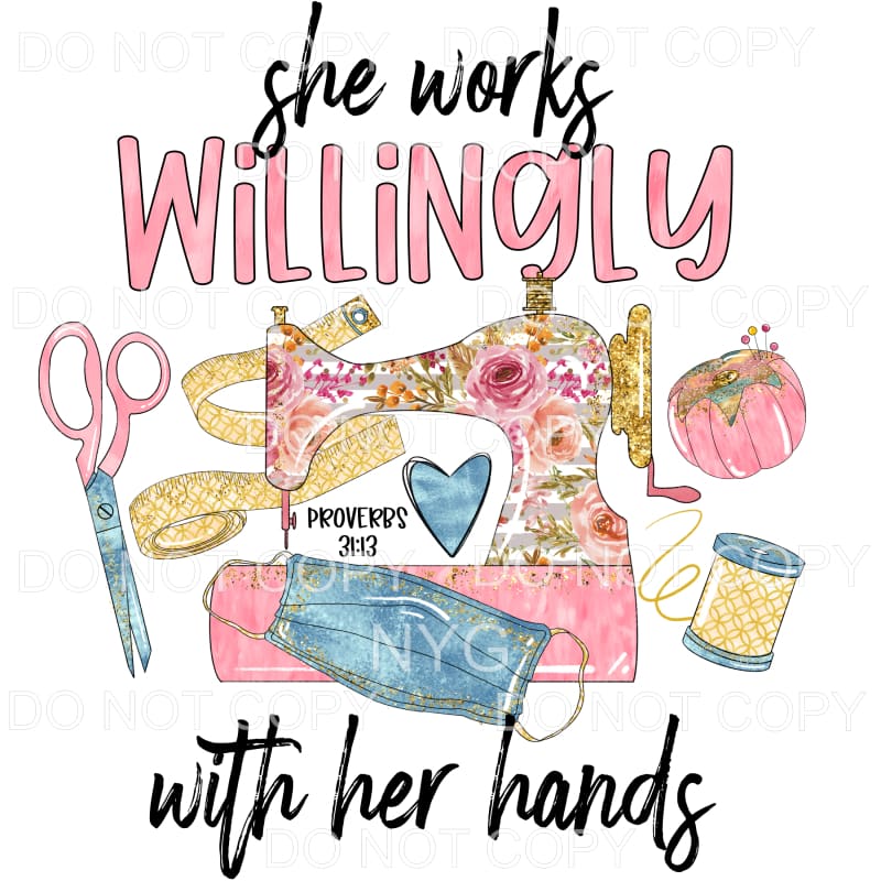 She Works Willingly Mask Maker Pink Floral Supplies