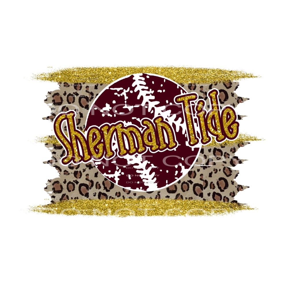 Sherman Tide Baseball Sublimation transfers - Heat Transfer