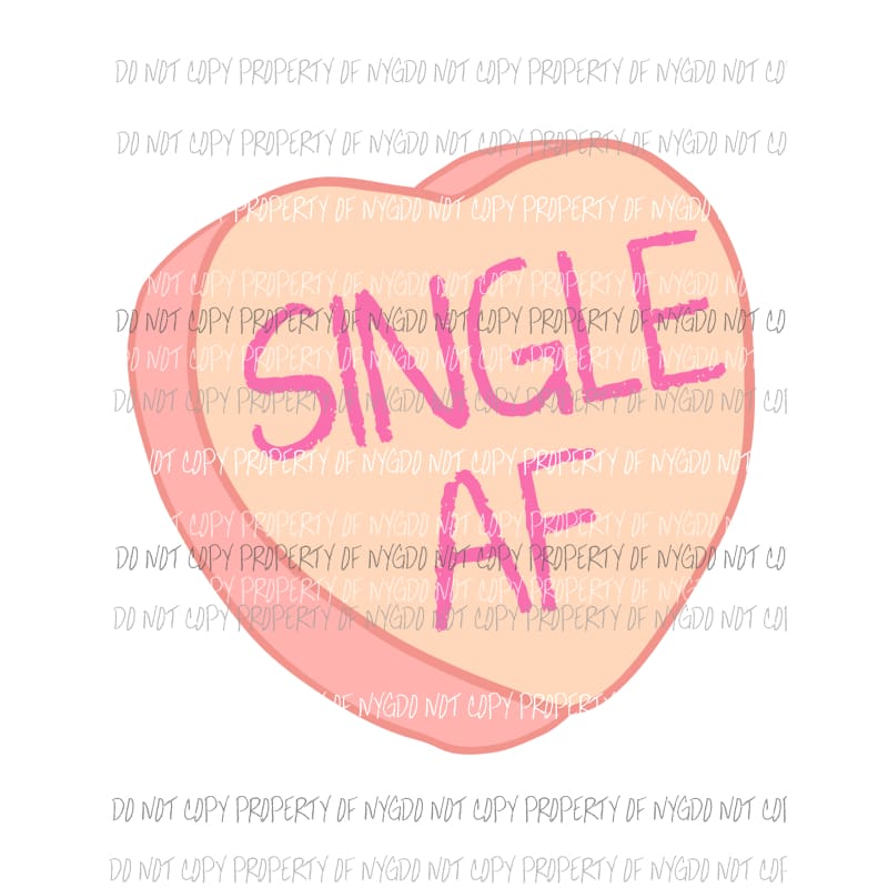 Single AF pink heart Sublimation transfers Heat Transfer