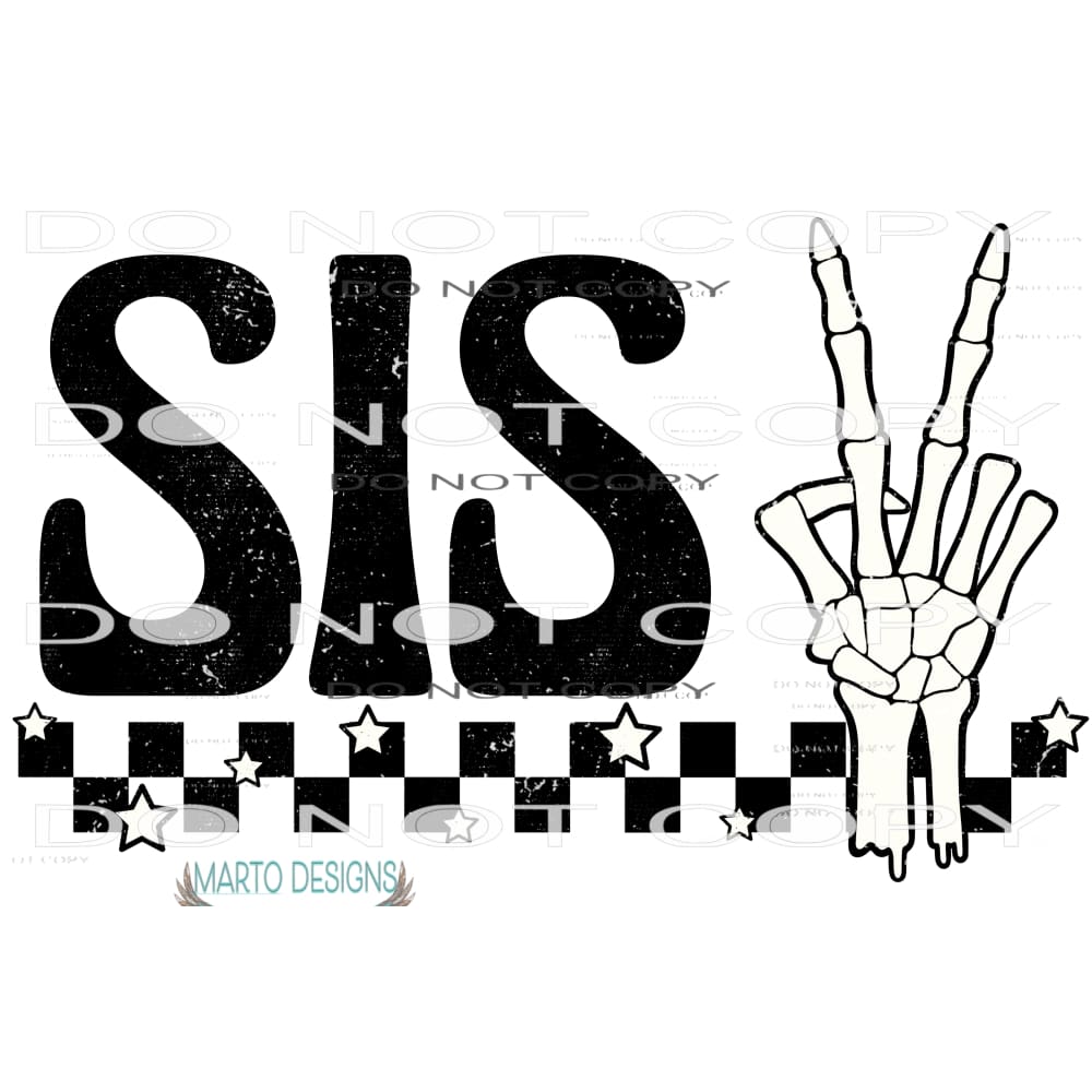Sis Skeleton Hand #7270 Sublimation transfers - Heat