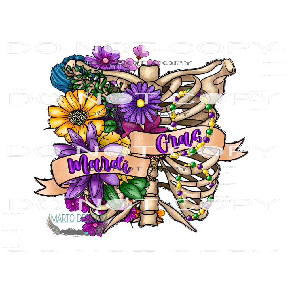 Skeleton Mardi Gras #9813 Sublimation transfers - Heat