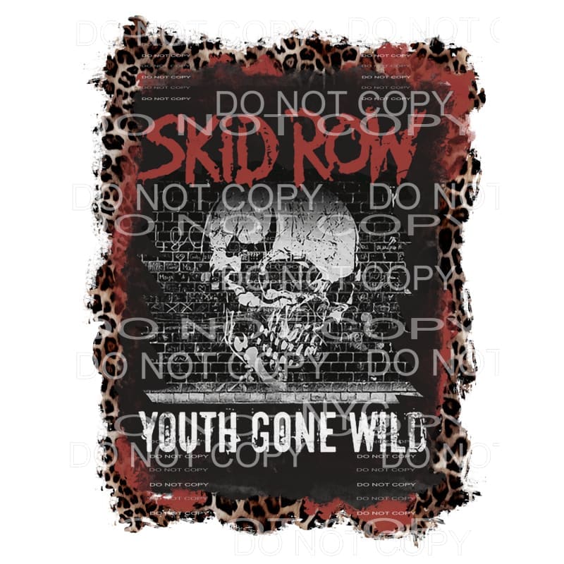 Skid Row Youth Gone While red leopard frame Sublimation