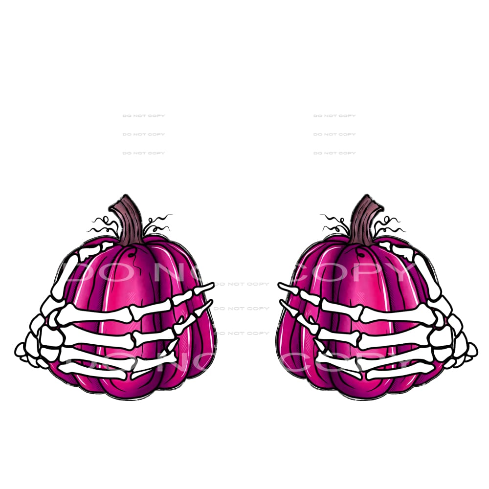 skull hands with pumpkins # 449502 Sublimation transfers -