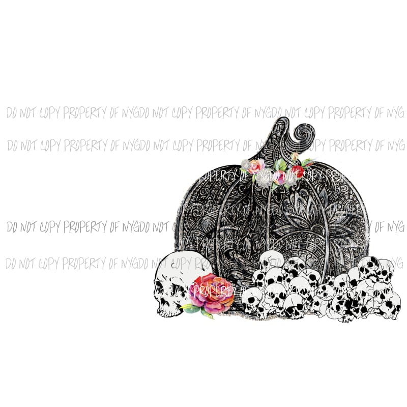 skull pumpkin 2 Sublimation transfers Heat Transfer