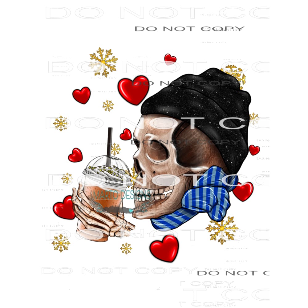 Skull With Coffee #8683 Sublimation transfers - Heat