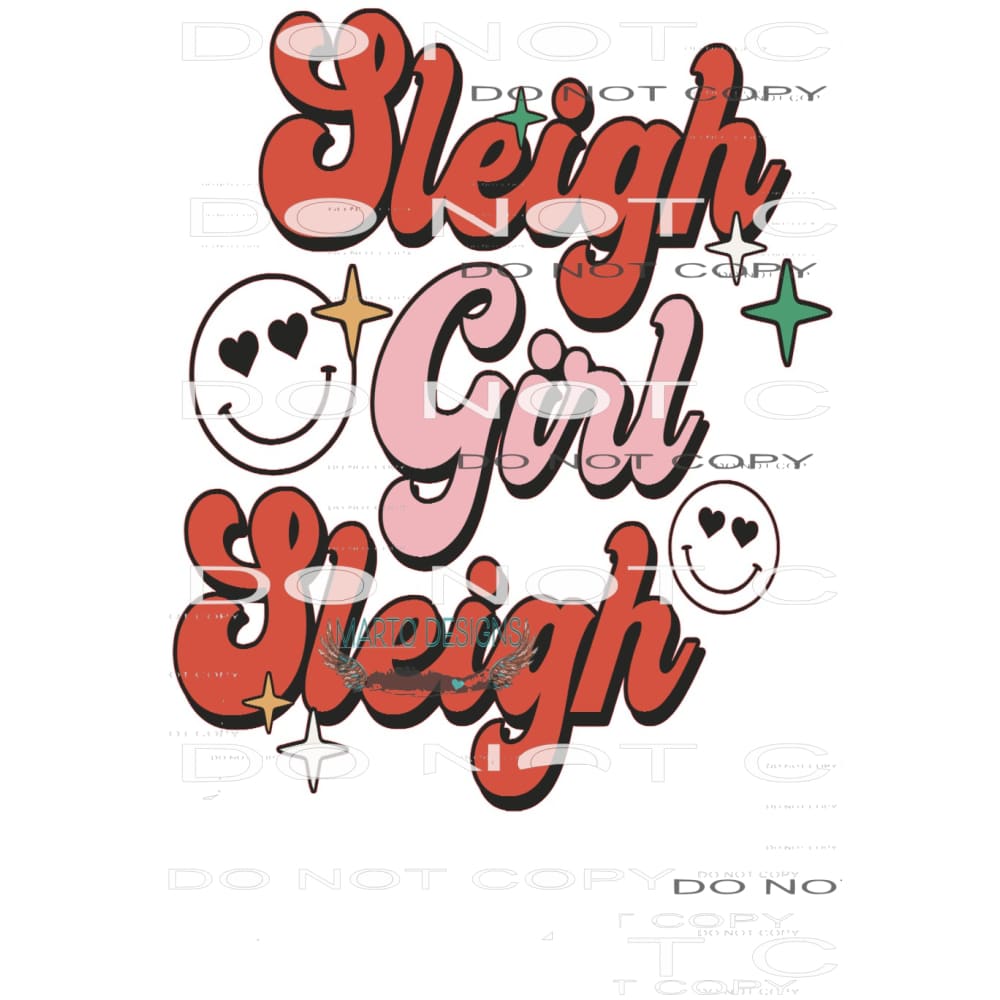 Sleigh Girl Sleigh #7875 Sublimation transfers - Heat