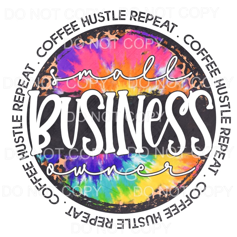 Small Business Owner Tie Dye Leopard Circle Grunge