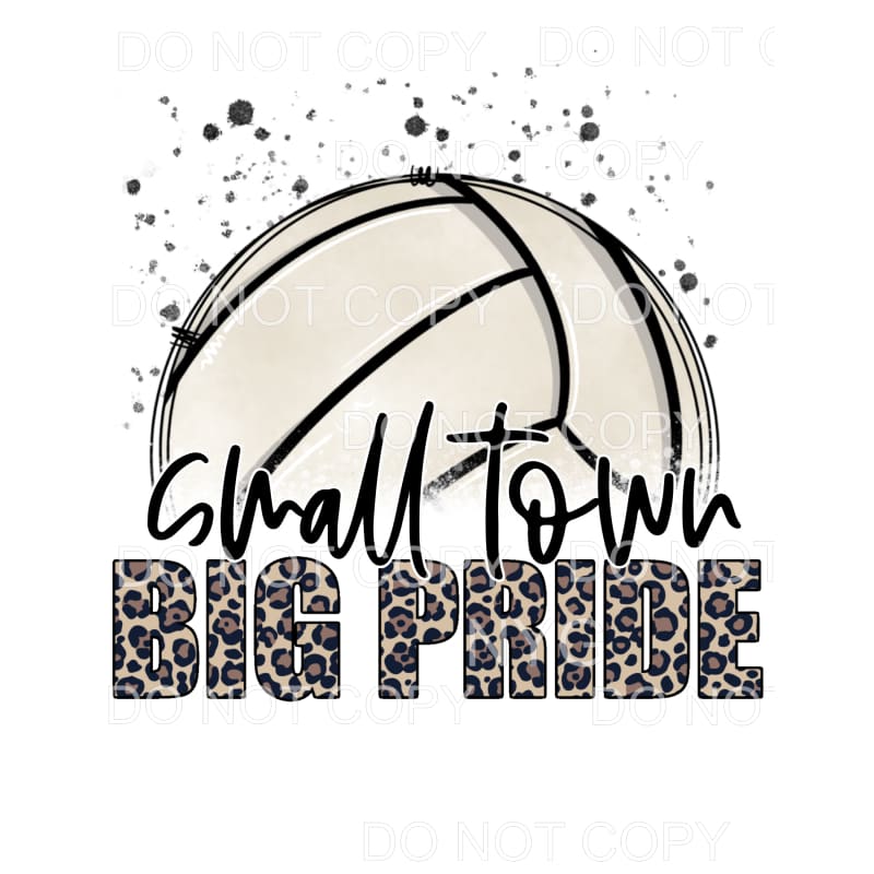 Small Town Big Pride Volleyball Leopard Letters #814