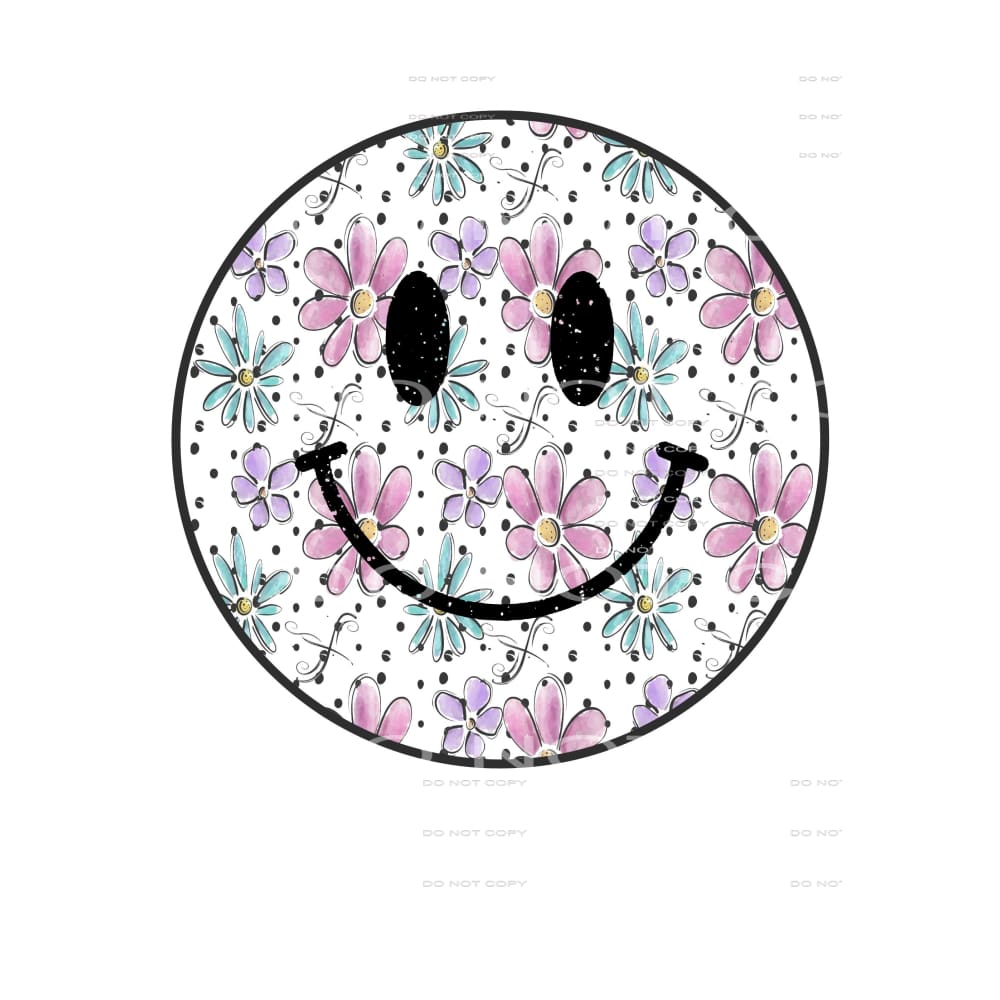 smiley face flowers # 1410 Sublimation transfers - Heat