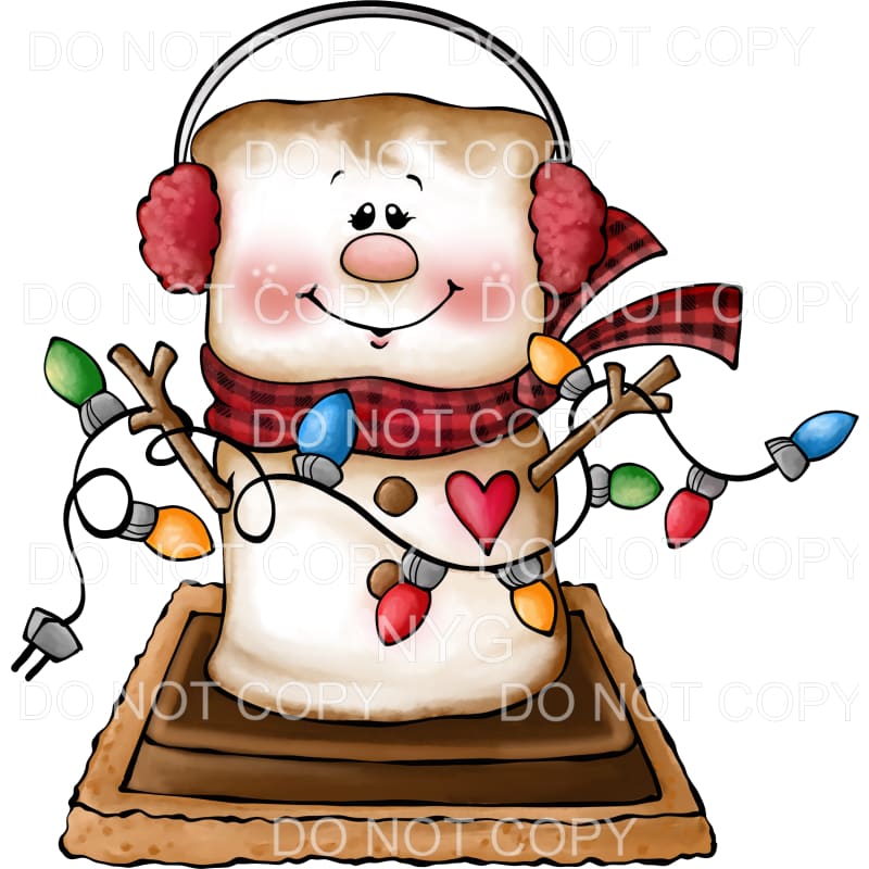 Smore Holding A String Of Christmas Lights #402 Sublimation