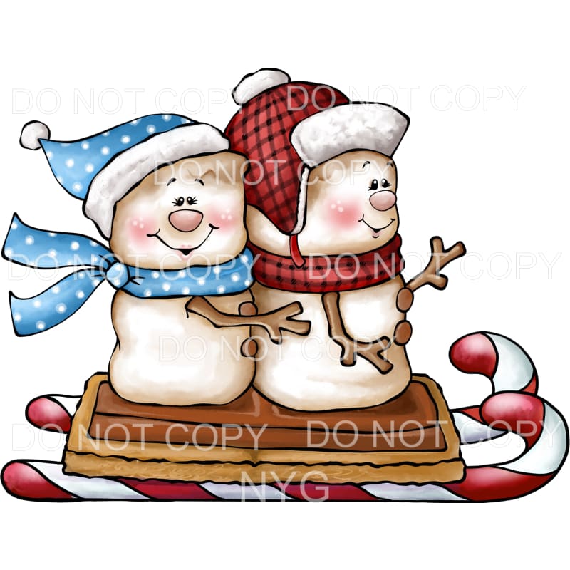 Smores On A Sled Candy Canes #404 Sublimation transfers -