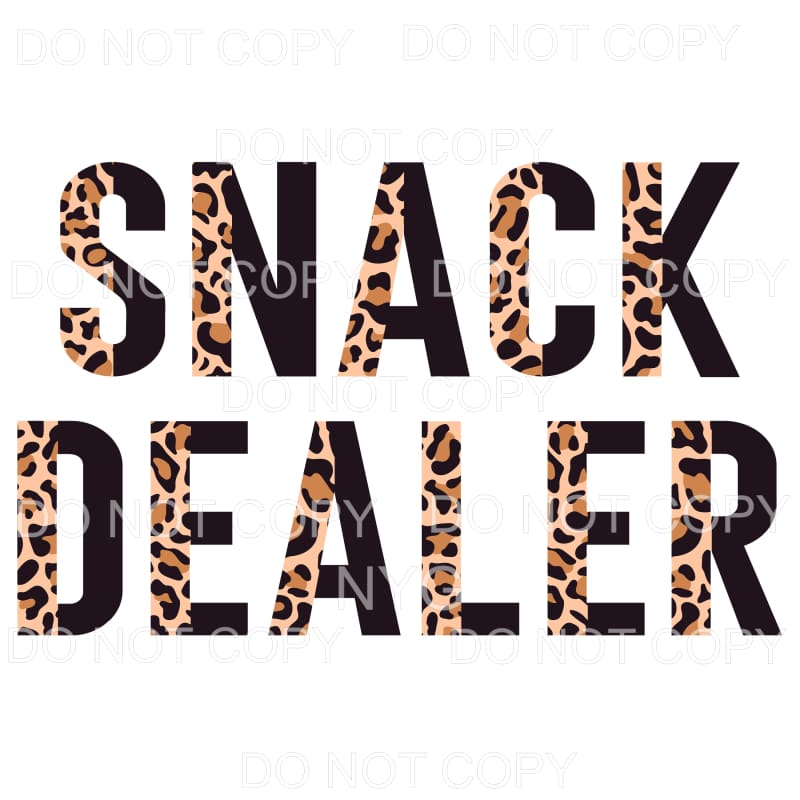 Snack Dealer Half Leopard Black Sublimation transfers - Heat