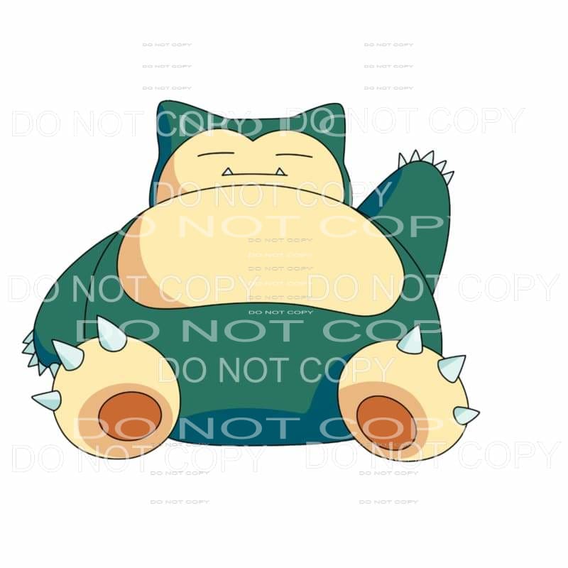 Snorlax Pokemon Character Sublimation transfers - Heat