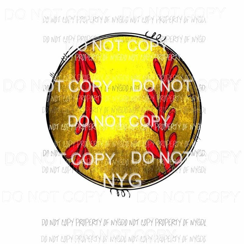 Softball Hand Drawn Sublimation transfers Heat Transfer