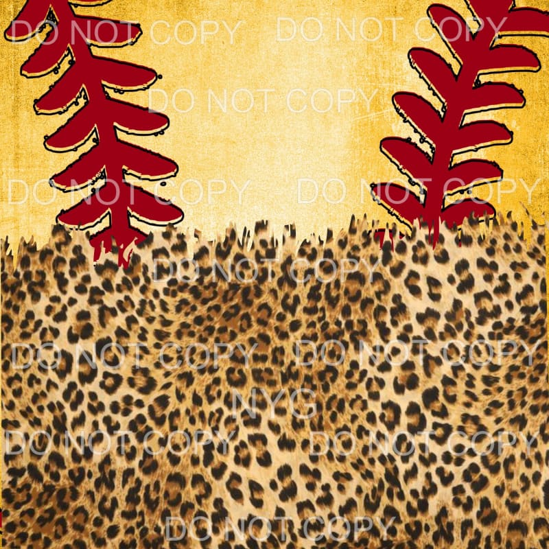 Softball Leopard Background Sheet Sublimation transfers -