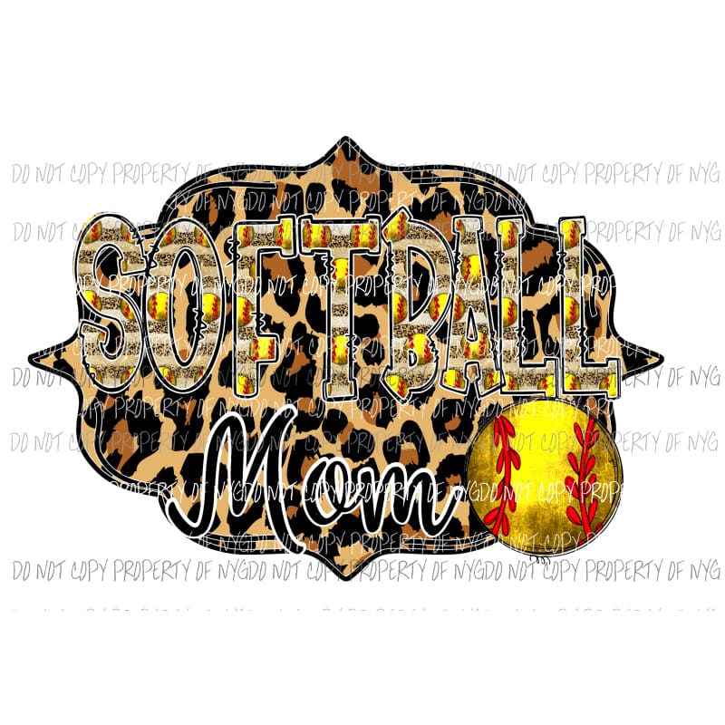 Softball Leopard Stripe Mama - Mimi - Mom - Nana other names in drop down menu if you dont see the name you want put in the notes section