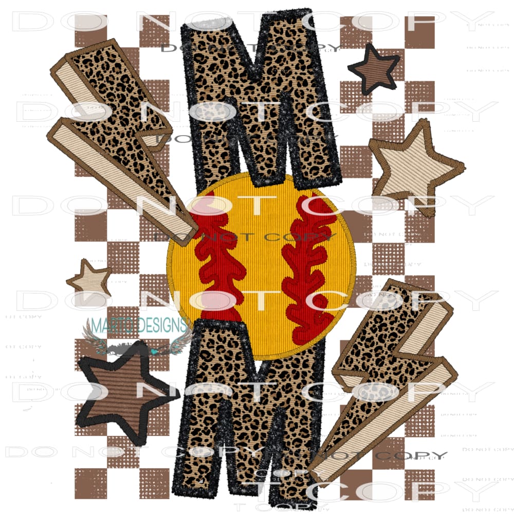 Softball Mom #7494 Sublimation transfers - Heat Transfer