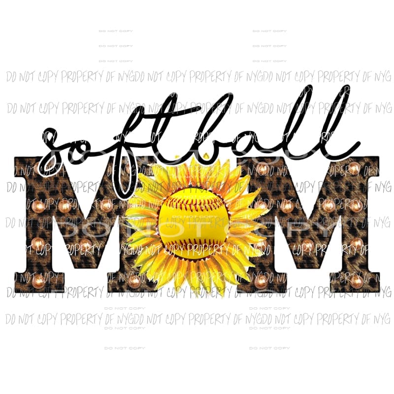 softball mom leopard sunflower Sublimation transfers Heat Transfer