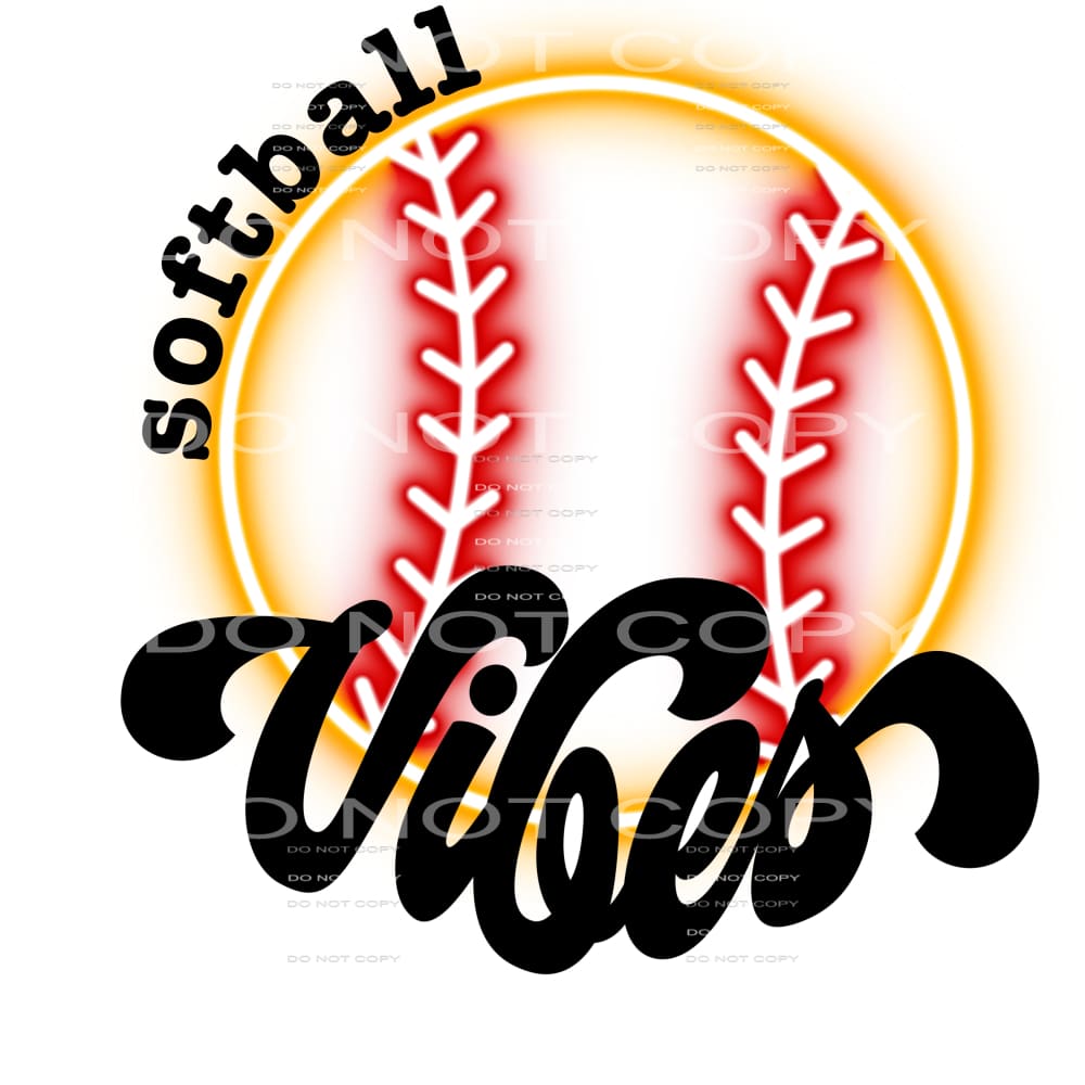 softball vibes #6442 Sublimation transfers - Heat Transfer