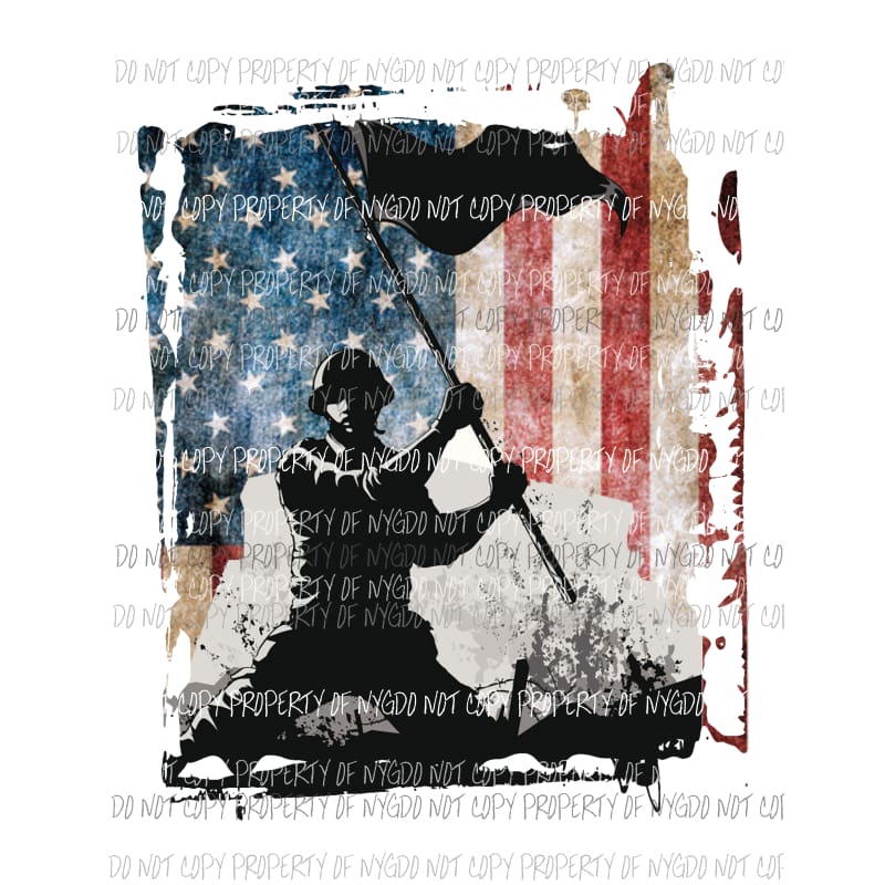 Soldier USA Flag Sublimation transfers Heat Transfer