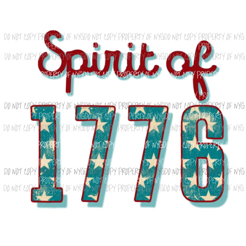 Spirit of 1776 Sublimation transfers USA America 4th july memorial day Heat Transfer