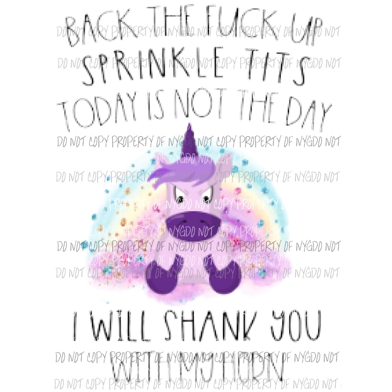 Sprinkle Tits Unicorn Sublimation transfers Heat Transfer