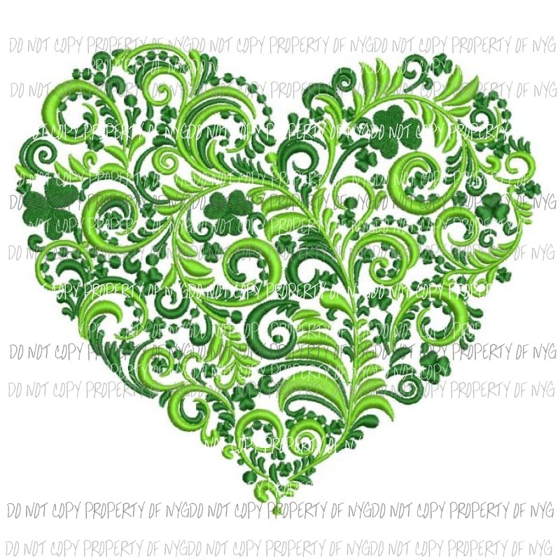 St patricks day heart Sublimation transfers Heat Transfer