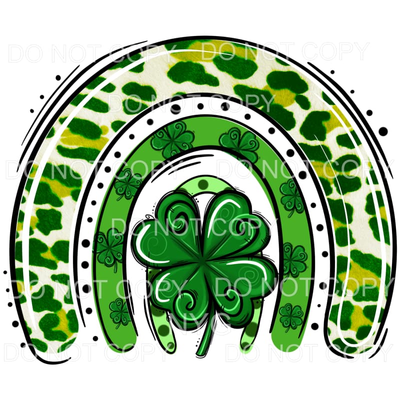 St Patricks Day Rainbow Green Shamrocks Leopard #2133