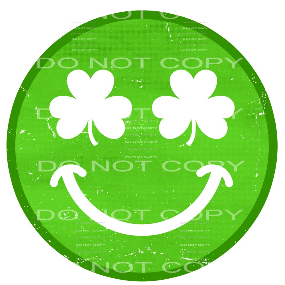 St Patricks Day Smile Distressed Circle #2582 Sublimation