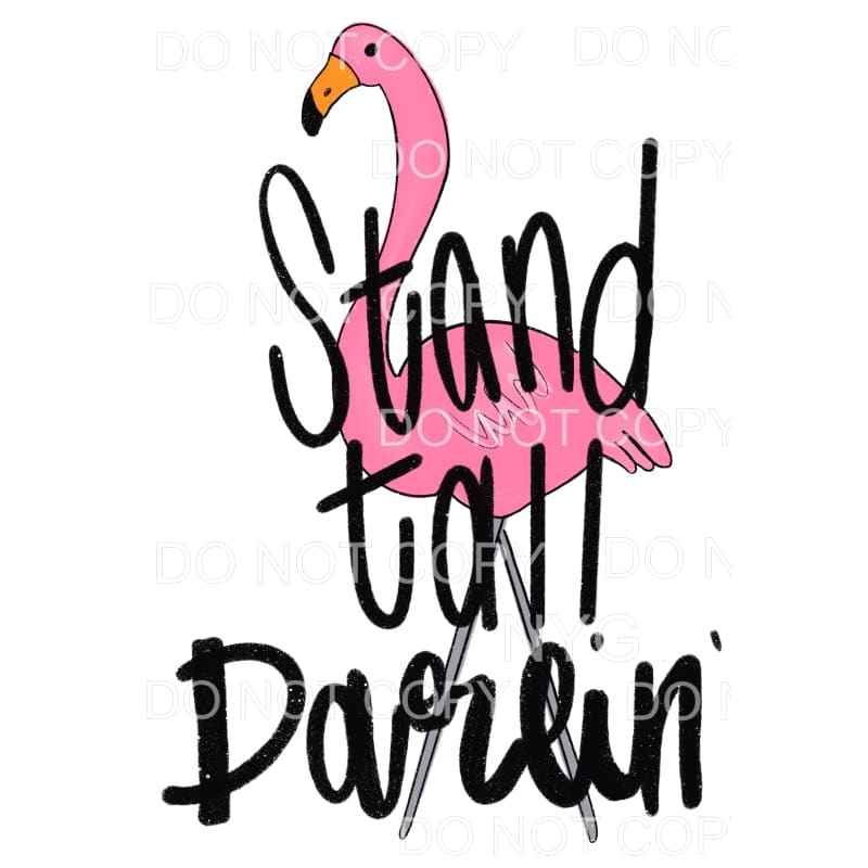 Stand Tall Darlin Pink Flamingo Sublimation transfers - Heat