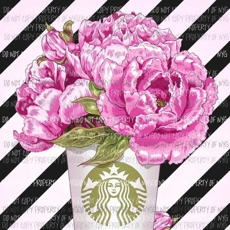 Starbucks flowers Sublimation transfers Heat Transfer