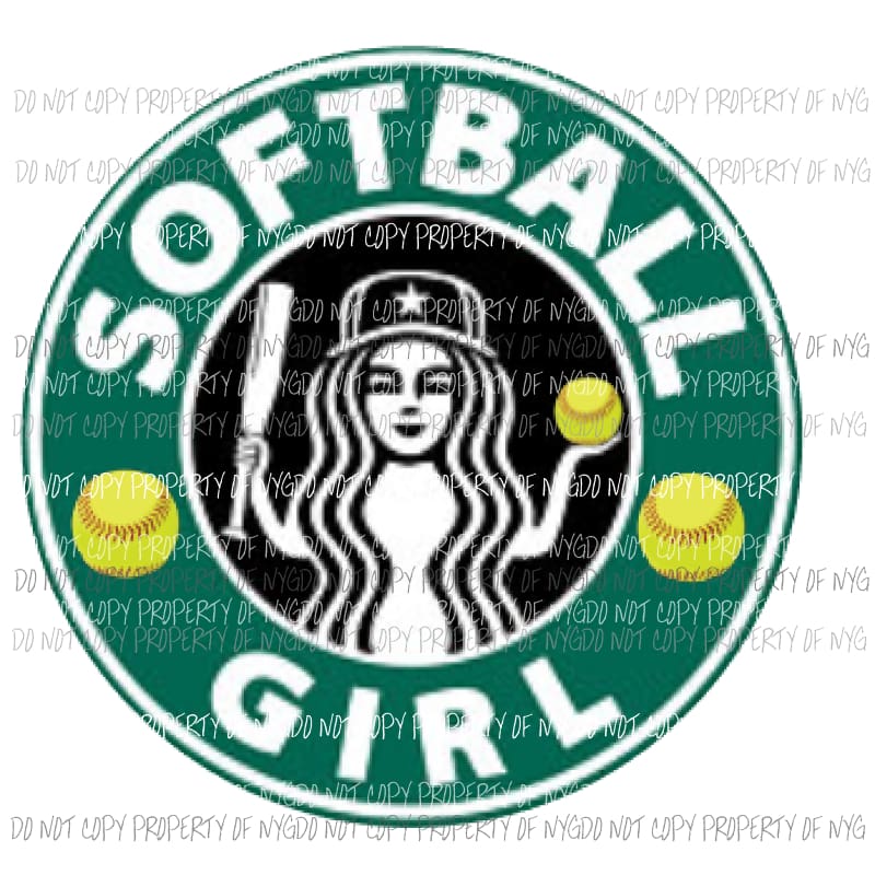 Starbucks softball girl Sublimation transfers Heat Transfer