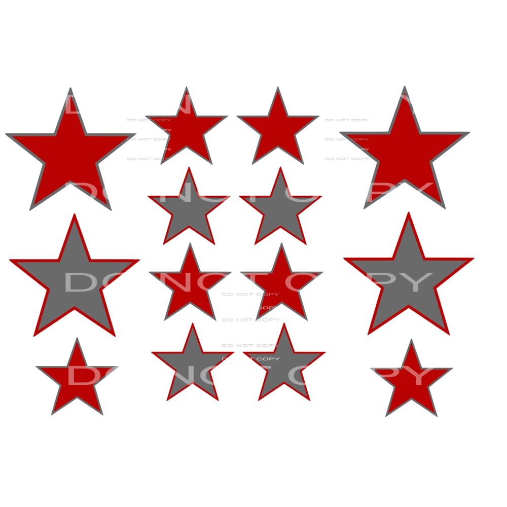 stars for game day sleeve # 8092 Sublimation transfers -