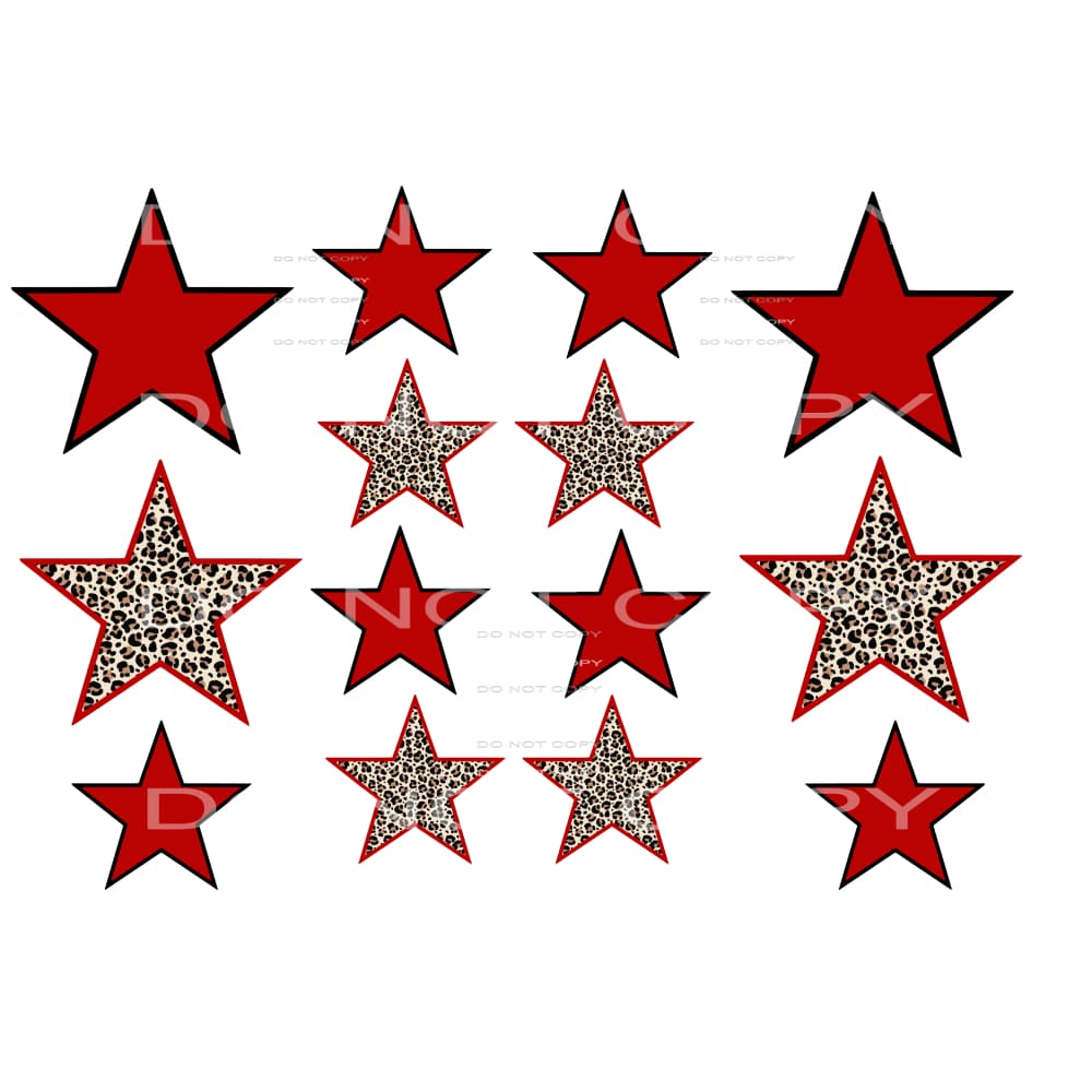 stars for game day sleeve # 8095 Sublimation transfers -