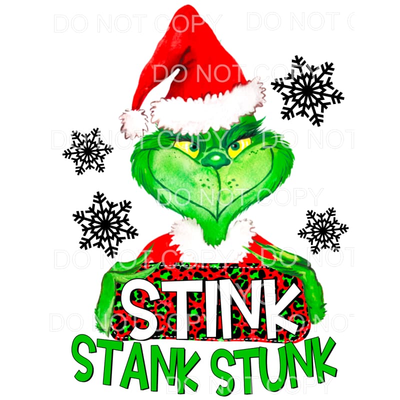 Stink Stank Stunk The Grinch Red Green Black Leopard #1555