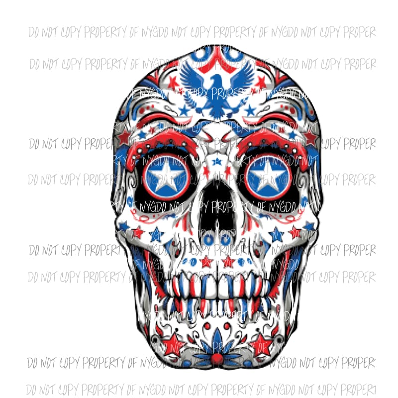 Sugar skull Usa Sublimation transfers usa 4th of july america memorial labor day Heat Transfer
