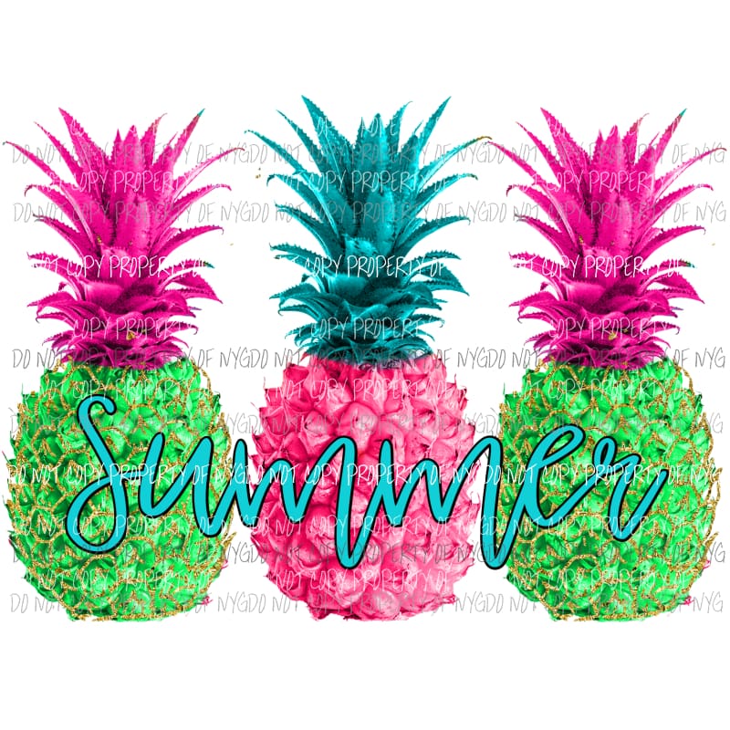 Summer Pineapple Sublimation transfers Heat Transfer