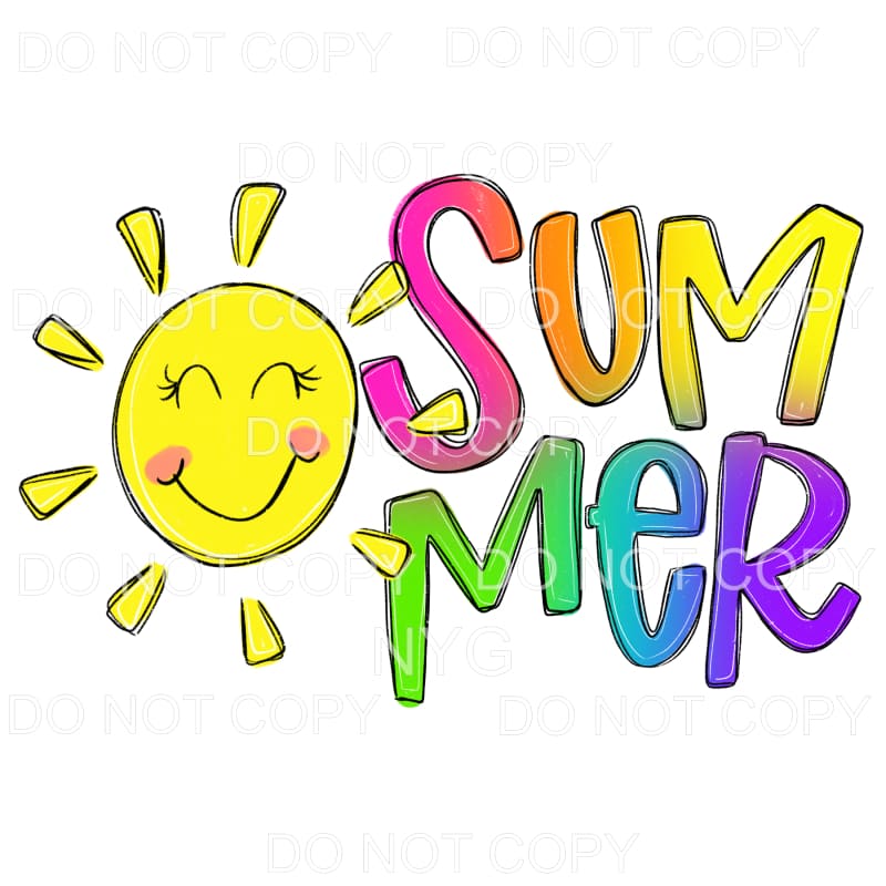Summer Sunshine Rainbow Sublimation transfers - Heat