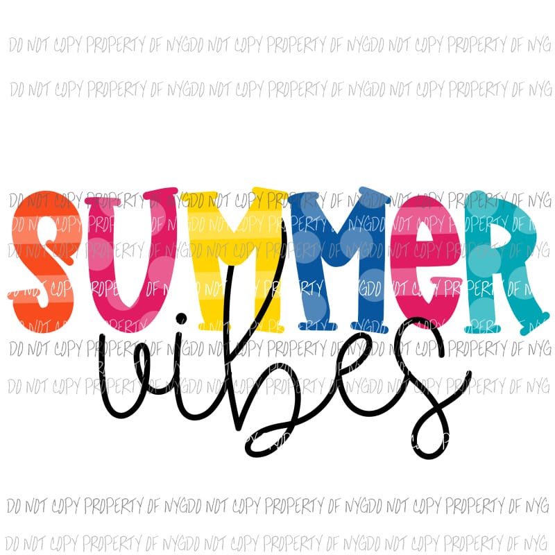 Summer Vibes primary colors stripes polka dots Sublimation transfers Heat Transfer