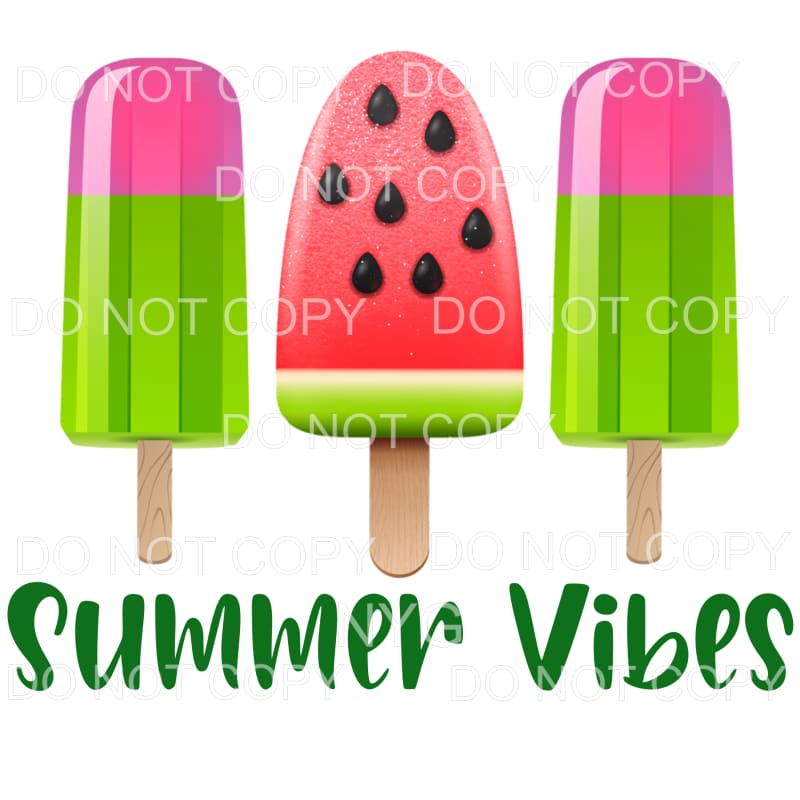 Summer Vibes Watermelon Ice Cream Sublimation transfers -