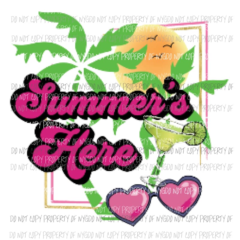 Summers Here Marg Sublimation transfers Heat Transfer