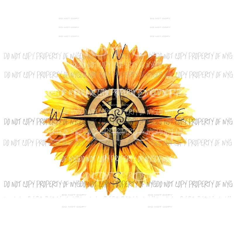 Sunflower Compass Sublimation transfers Heat Transfer
